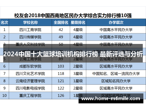 2024中国十大篮球培训机构排行榜 最新评选与分析